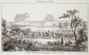 La entrada triunfal de los ejércitos aliados en Pekín, 25 de octubre de 1860, de La guerra en China, 1862 de G.C. de Fortavion